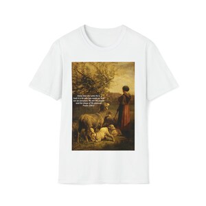 Personalized Christian Scripture Shirt with Famous Paintings of Sheep