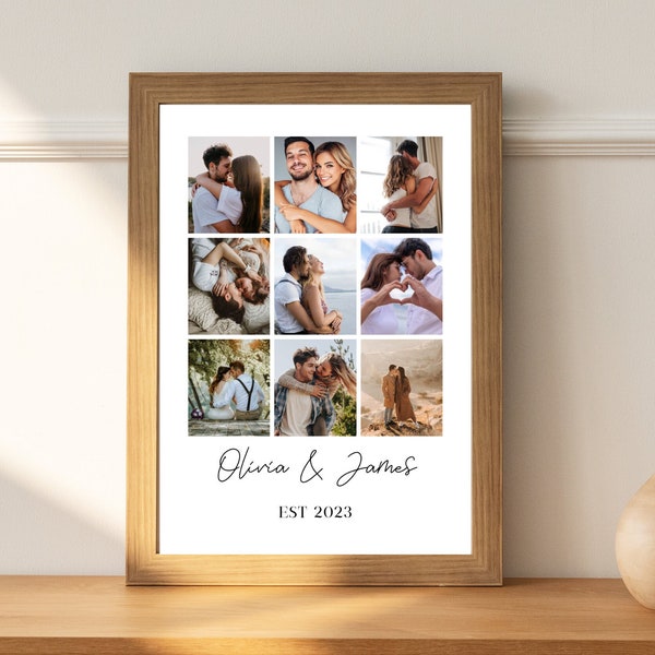 Personalized Anniversary Photo Collage Canva Template Custom Photo Gift for Boyfriend Photo Collage for Husband Wedding Photo Gift For Wife