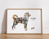 Dog Photo Collage Canva Template, Pet Memorial Gift for Shiba Inu Dog Owner, Custom Pet Picture Collage, Pet Loss Gift