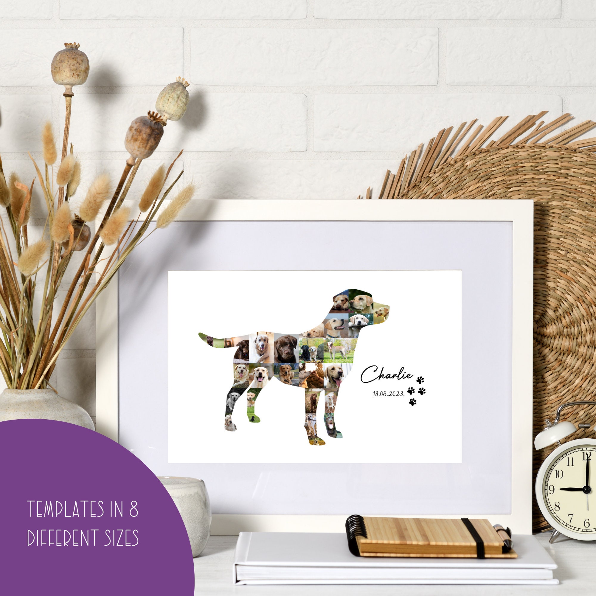Labrador Photo Frame Pet Photo Collage Dog Photo Collage Template Dog Mom Gift Pet Loss ...