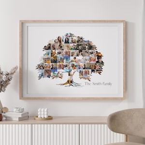 Custom Family Tree Photo Collage Template Family Reunion Tree Sentimental Gift Mom Gift First Time Mom And Dad Gift Sets Family Reunion gift