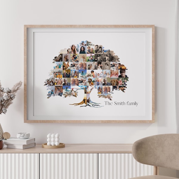 Custom Family Tree Photo Collage Template Family Reunion Tree Sentimental Gift Mom Gift First Time Mom And Dad Gift Sets Family Reunion gift
