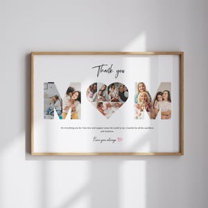 Mothers Day Photo Collage Canva Template Custom Mother&#39;s Day Picture Collage Printable Mothers Day Poster Mothers Day Photo Gift From Kids