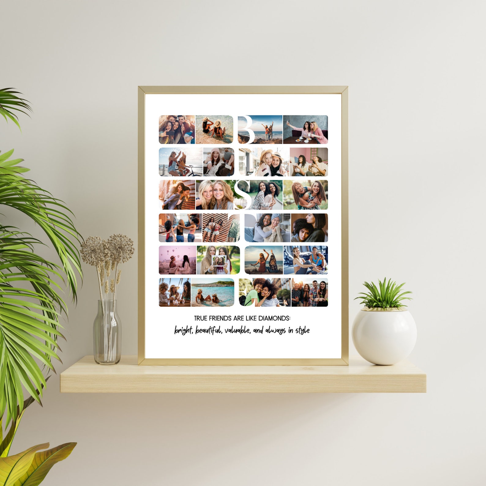 Bestie Photo Collage Template Canva Gifts for Your Best Friend Photo ...
