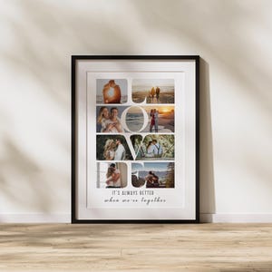 Love Photo Collage Template Anniversary Gift for Him Love Photo Gift for Boyfriend Wedding Gift for Husband Custom Collage Canva template