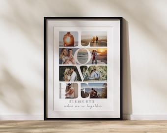 Love Photo Collage Template Anniversary Gift for Him Love Photo Gift for Boyfriend Wedding Gift for Husband Custom Collage Canva template