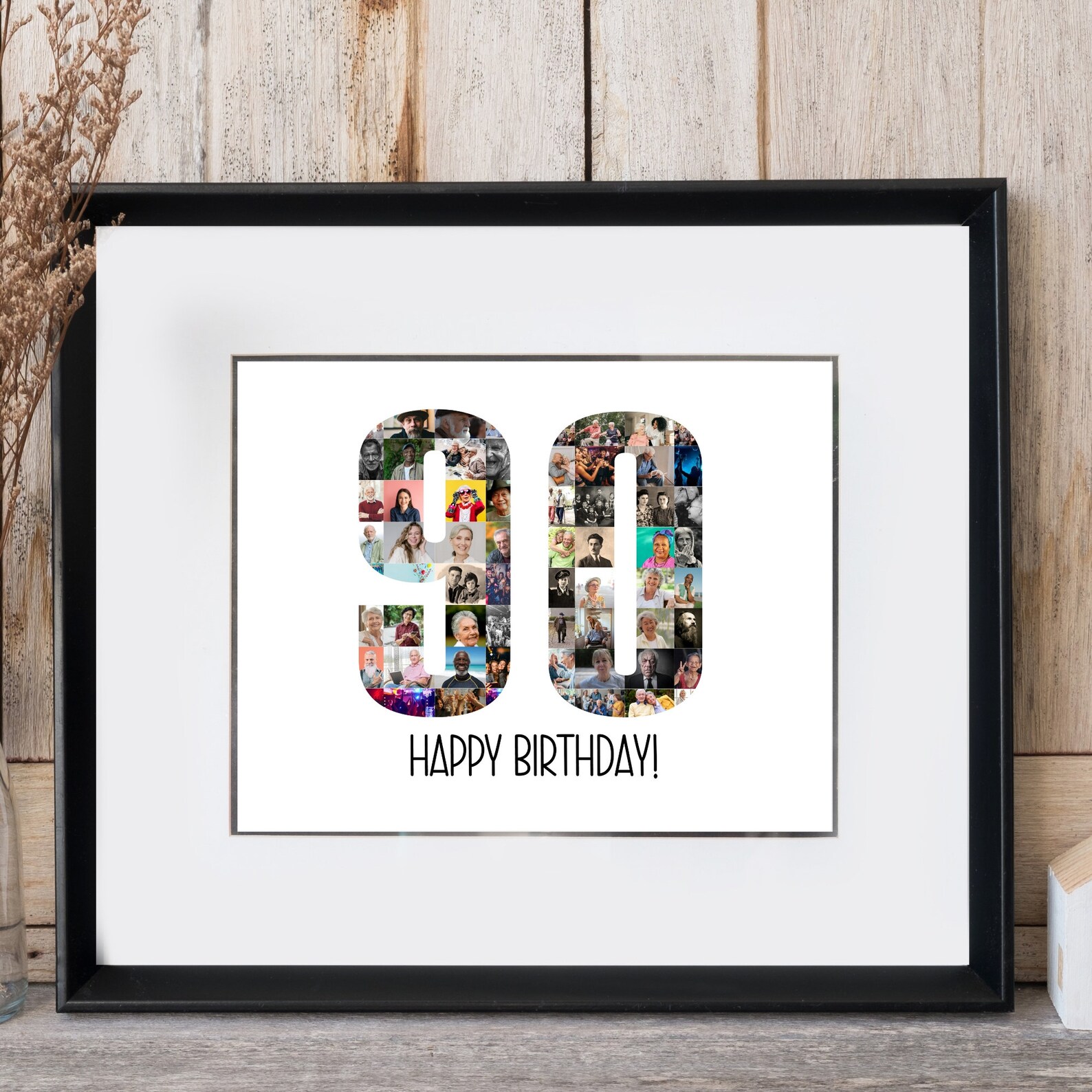 90th Birthday Photo Collage Template 90th Birthday Gift for Dad Gifts ...