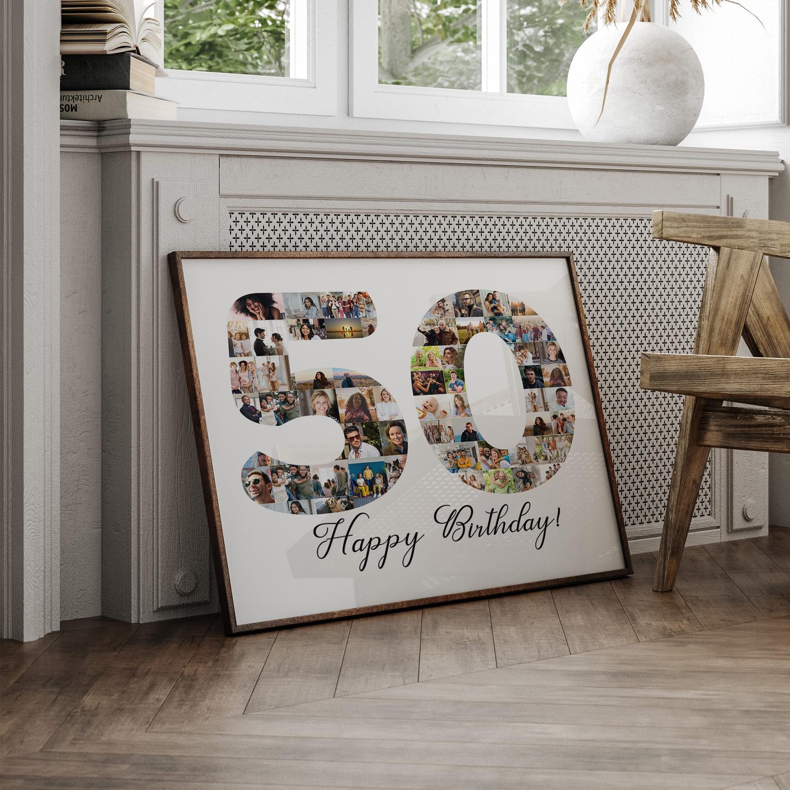50th Birthday Photo Collage Canva Template Number Photo Collage 50th ...