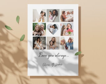Mom Photo Collage Canva Template Mother&#39;s Day Picture Collage Gift For Mothers Day Custom Gift From Daughter To Mom Editable Photo Collage