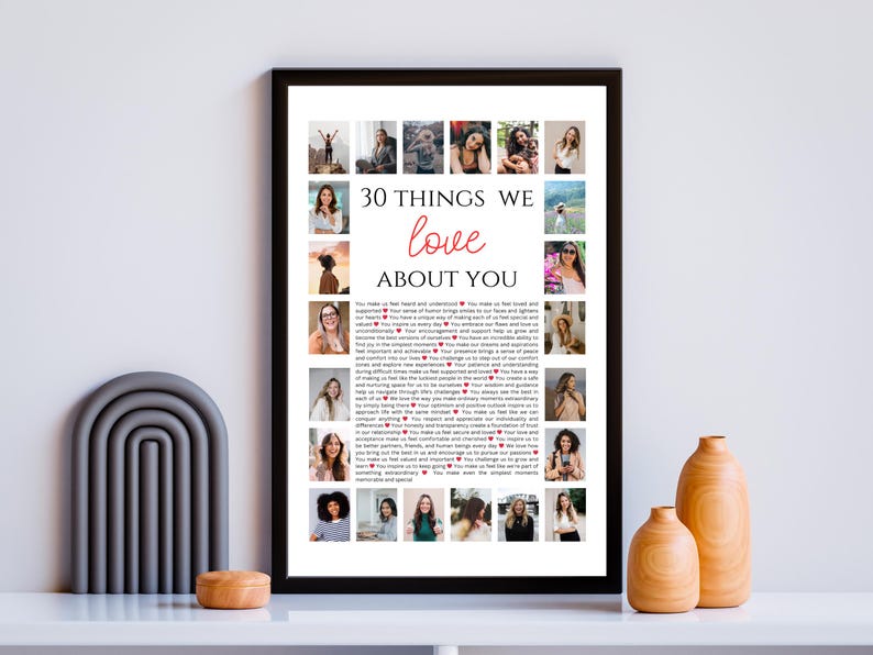 30th Birthday Photo Collage Canva Template 30 Reasons Why We Love You