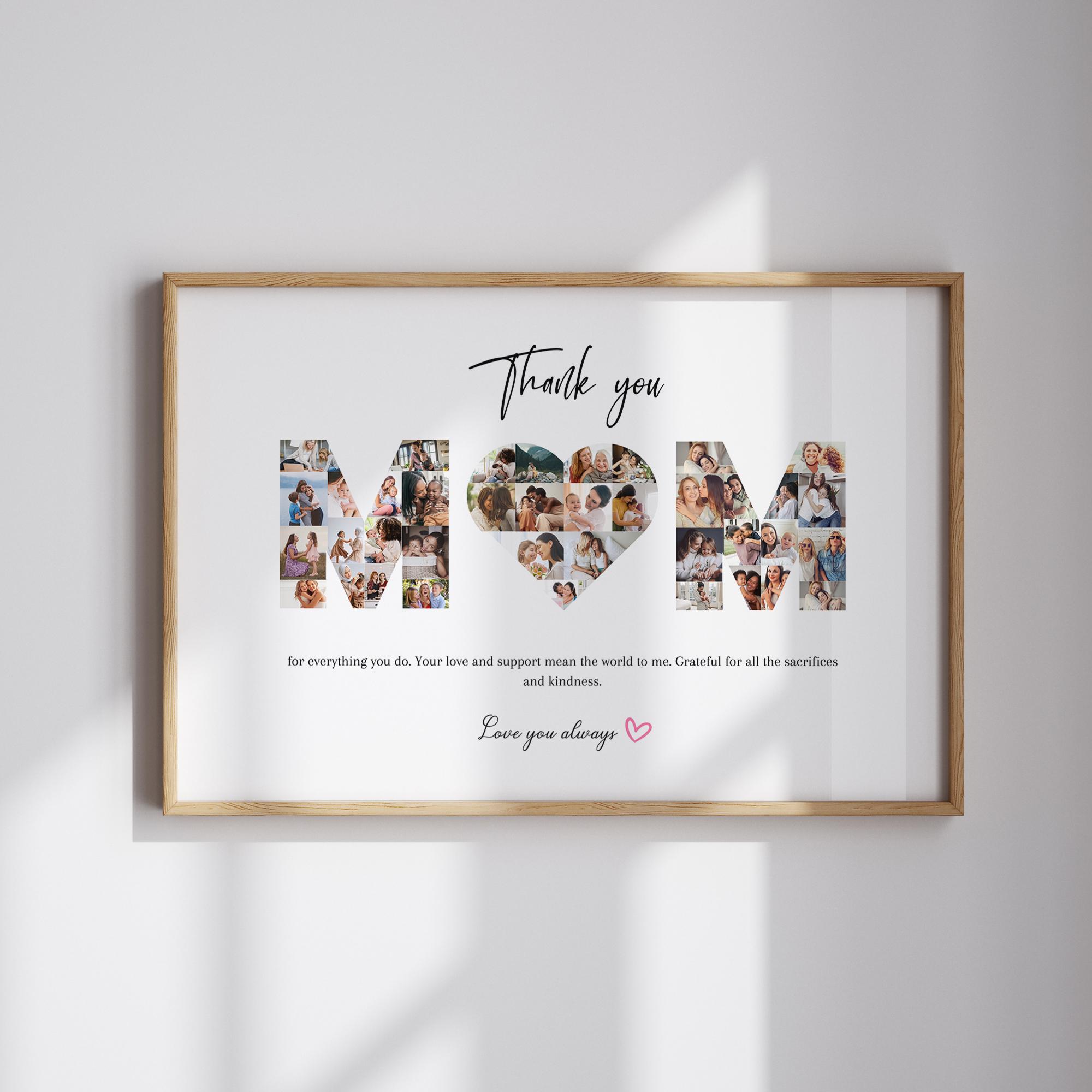 Custom Mother's Day Photo Collage Canva Template Mom Picture Collage Mothers Day Gift For Mom Personalized Gift For Mum Letter Collage DIY