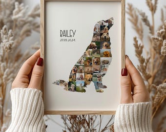 Golden Retriever Photo Collage Canva Template Golden Retriever Memorial Gift Editable Golden Retriever Picture Collage Printable Dog Collage