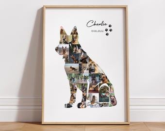 Pet Photo Collage Canva Template Pet Loss Frame German Shepherd Dog Picture Collage Custom Pet Memorial Gift Dog Mom German Shepherd Gift