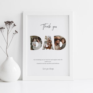 Plantilla de Canva para collage de fotos de papá, regalo fotográfico para el Día del Padre, collage de fotos editable para papá, collage de fotos imprimible para el Día del Padre, regalo de los niños