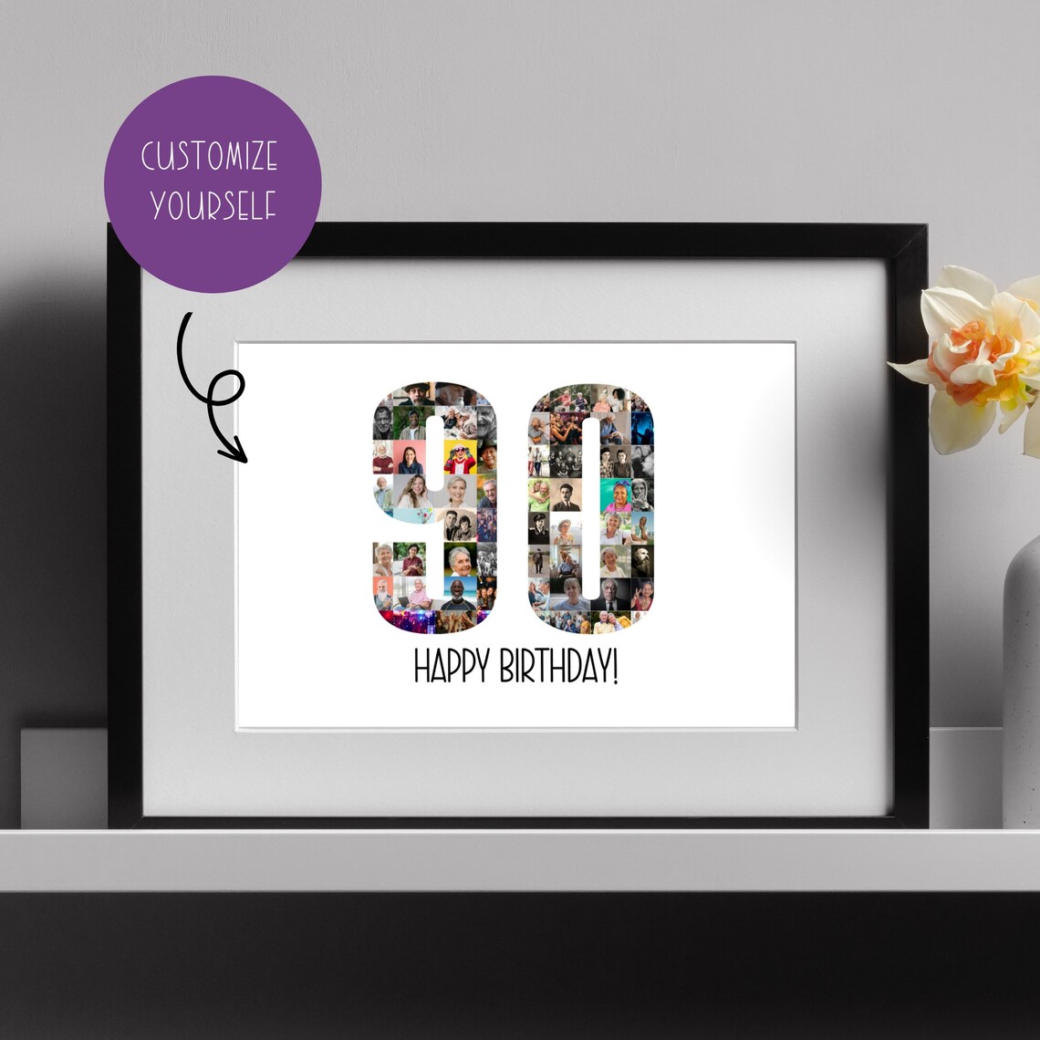90th Birthday Photo Collage Template 90th Birthday Gift for - Etsy