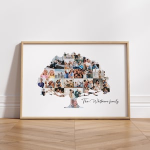 Printable Family Tree Photo Collage Canva Template Custom Family Tree Gift For Family Reunion Editable Family Tree Picture Collage