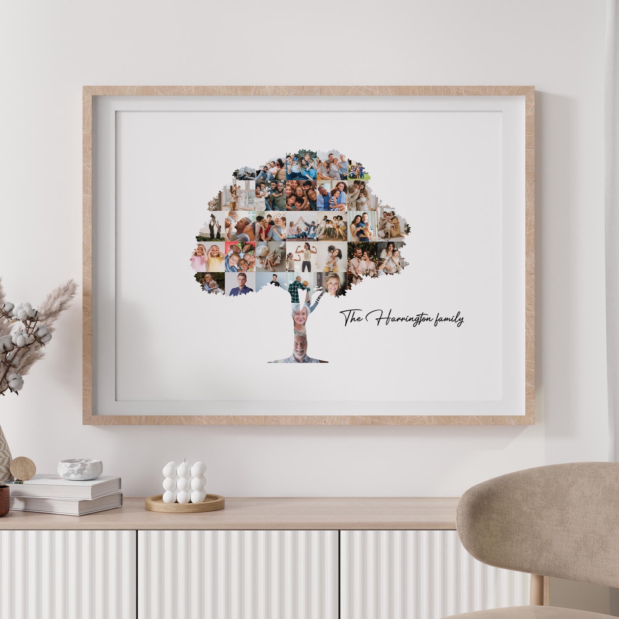 Custom Family Tree Photo Collage Canva Template Printable Family Tree ...