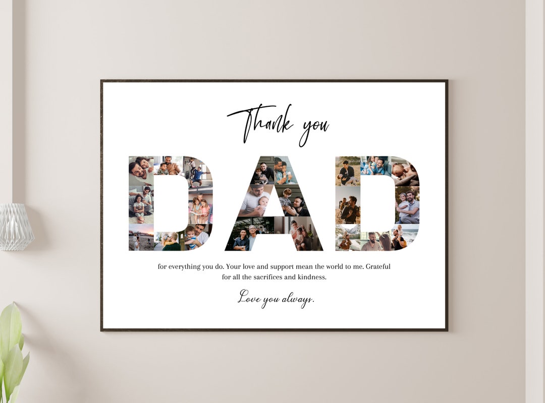 Customizable Fathers Day Photo Collage Canva Template Personalised ...