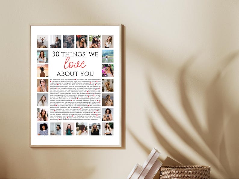30th Birthday Photo Collage Canva Template 30 Reasons Why We Love You