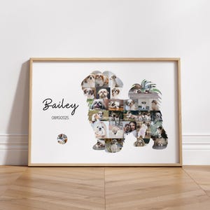 Pet Photo Collage Canva Template Dog Photo Collage Dog Mom Gift Pet Loss Frame Shih Tzu Picture Collage Custom Pet Memorial Gift Shih Tzu