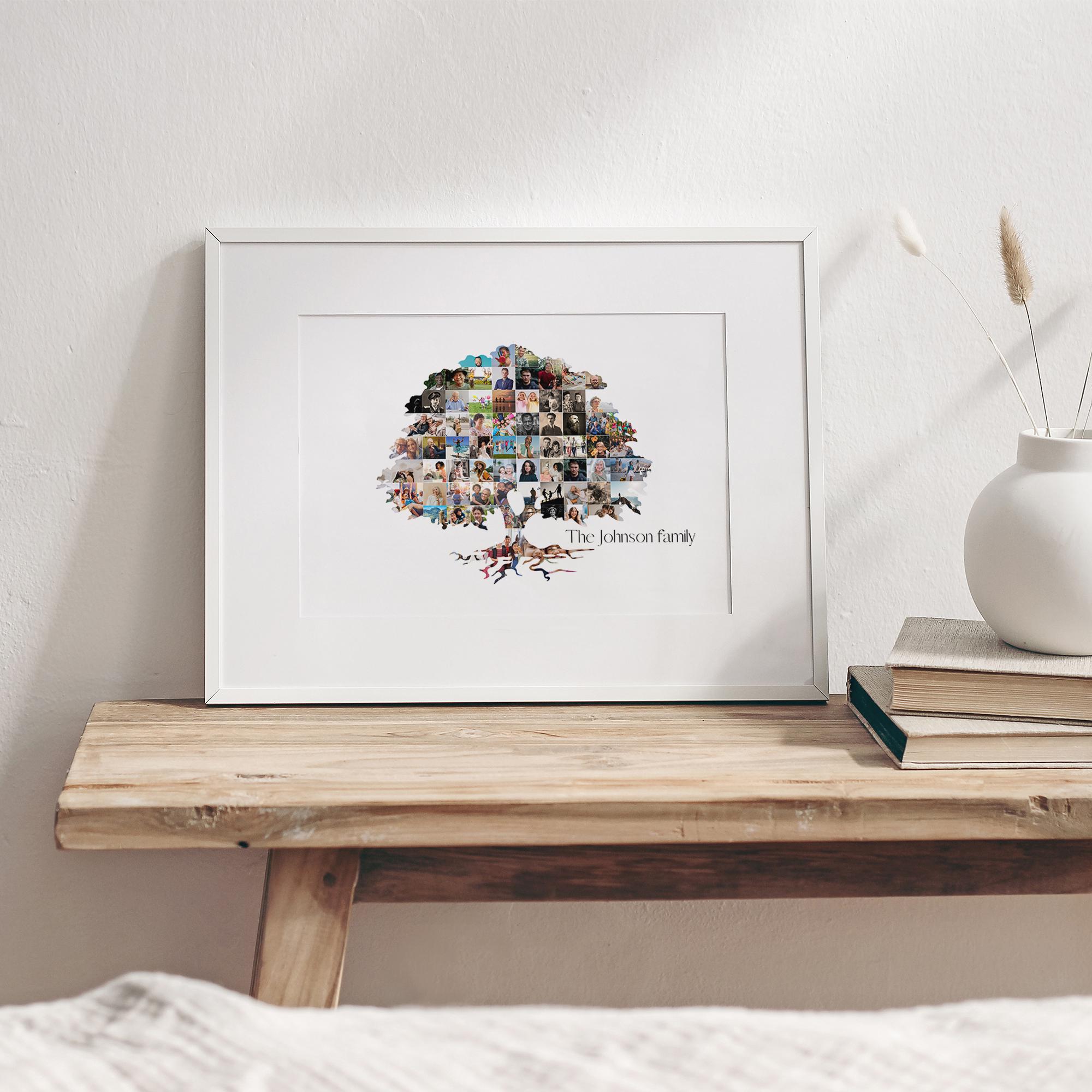 Custom Family Tree Photo Collage Template Family Reunion Gift for ...