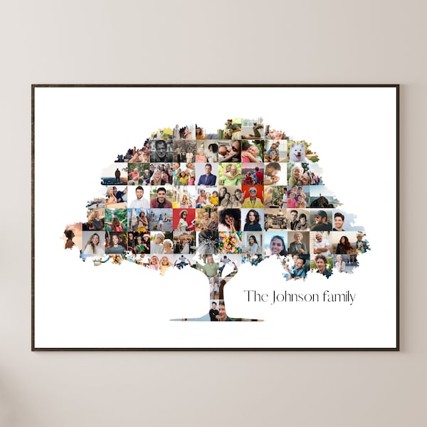 Family Tree Collage Family Tree Photo Collage Template Family Photo Collage Family Tree Gift Frame Family Reunion Gift Family Tree Poster