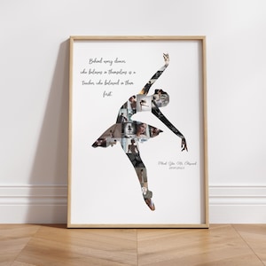 Ballerina-Foto-Collage Canva Vorlage Ballett-Tänzer-Foto-Collage-Geschenk für Ballett-Lehrer personalisiertes Geschenk für Ballett-Tänzer kundenspezifisches Geschenk