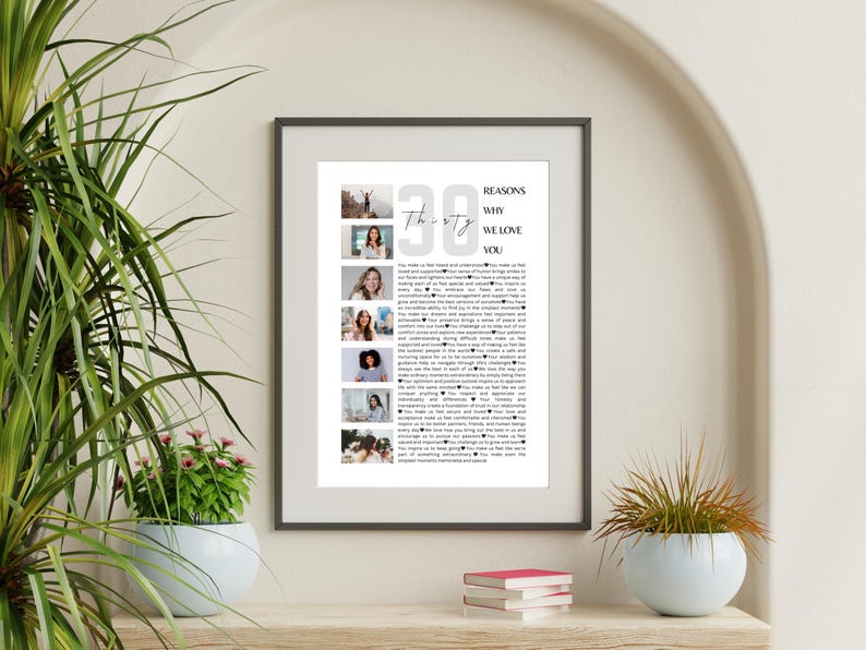 30th Birthday Photo Collage Canva Template 30 Reasons Why We Love You