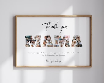 Mama Photo Collage Canva Template Mothers Day Picture Collage Gif For Mother&#39;s Day Present For Mom Gift From Daughter To Mom Letter Collage