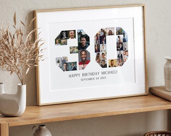 30th Birthday Photo Collage Canva Template 30th Birthday Gift For Women 30th Birthday Gift For Him Custom 30th Wedding Anniversary Gift DIY