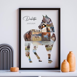 Benutzerdefinierte Pferd Foto-Collage Canva Vorlage Pferd Erinnerung Geschenk für Haustier Verlust Personalisiertes Geschenk für Pferdebesitzer Pferd Bild-Collage Pferd Kunst