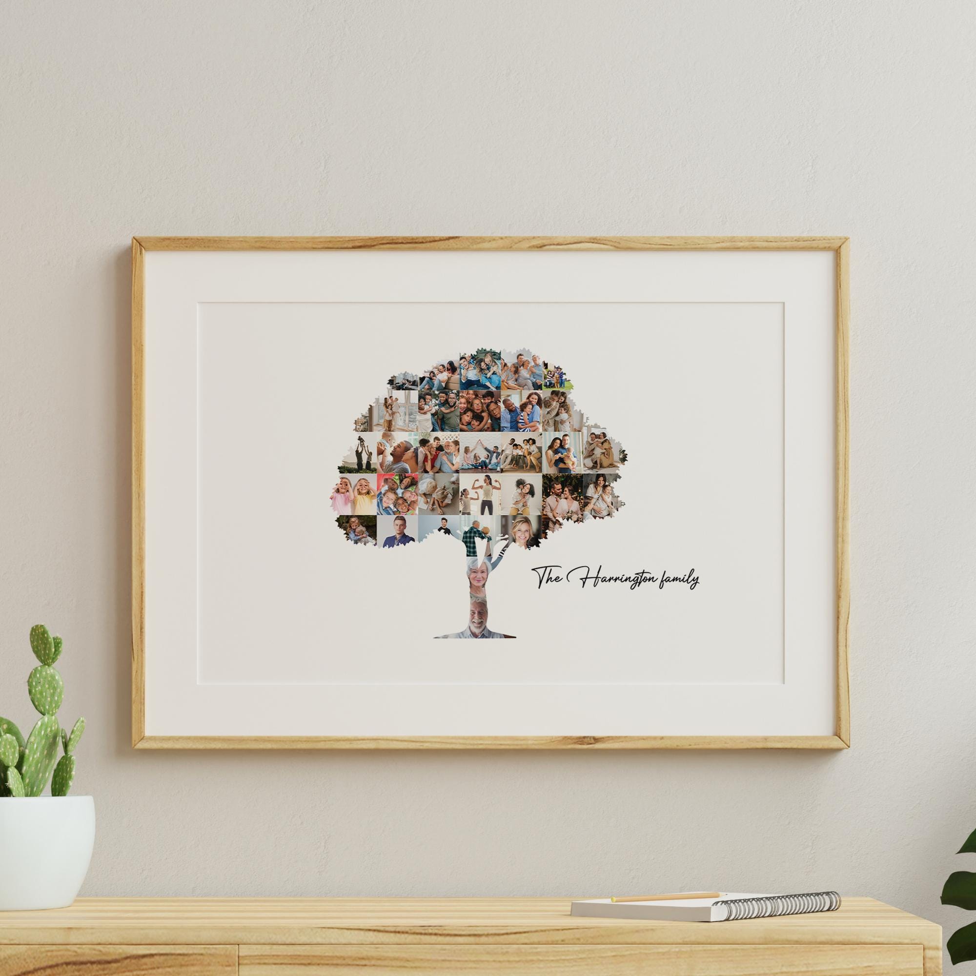 Custom Family Tree Photo Collage Canva Template Printable Family Tree ...