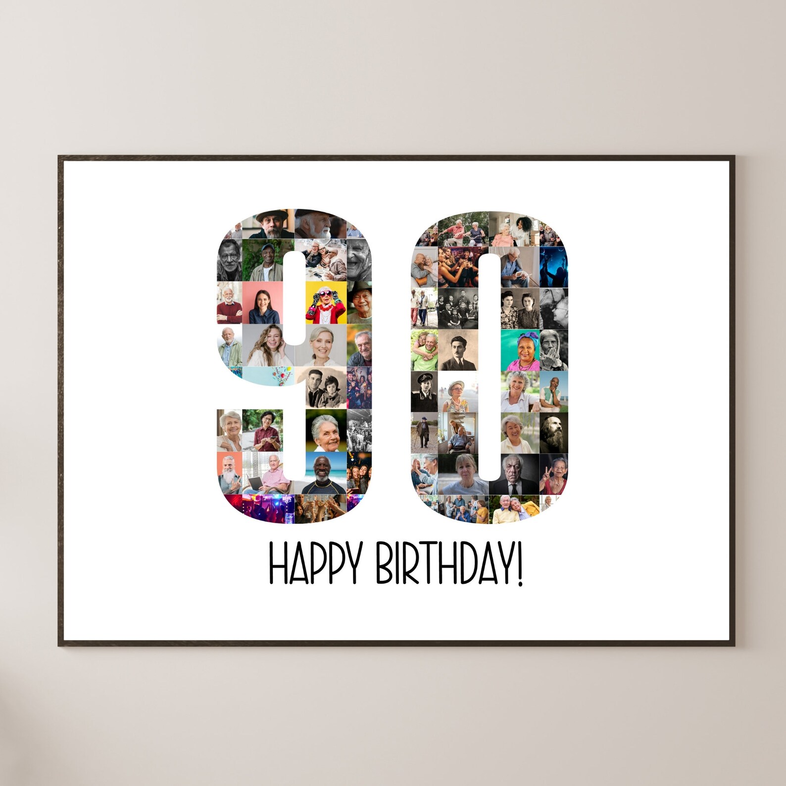 90th Birthday Photo Collage Template 90th Birthday Gift for Dad Gifts ...