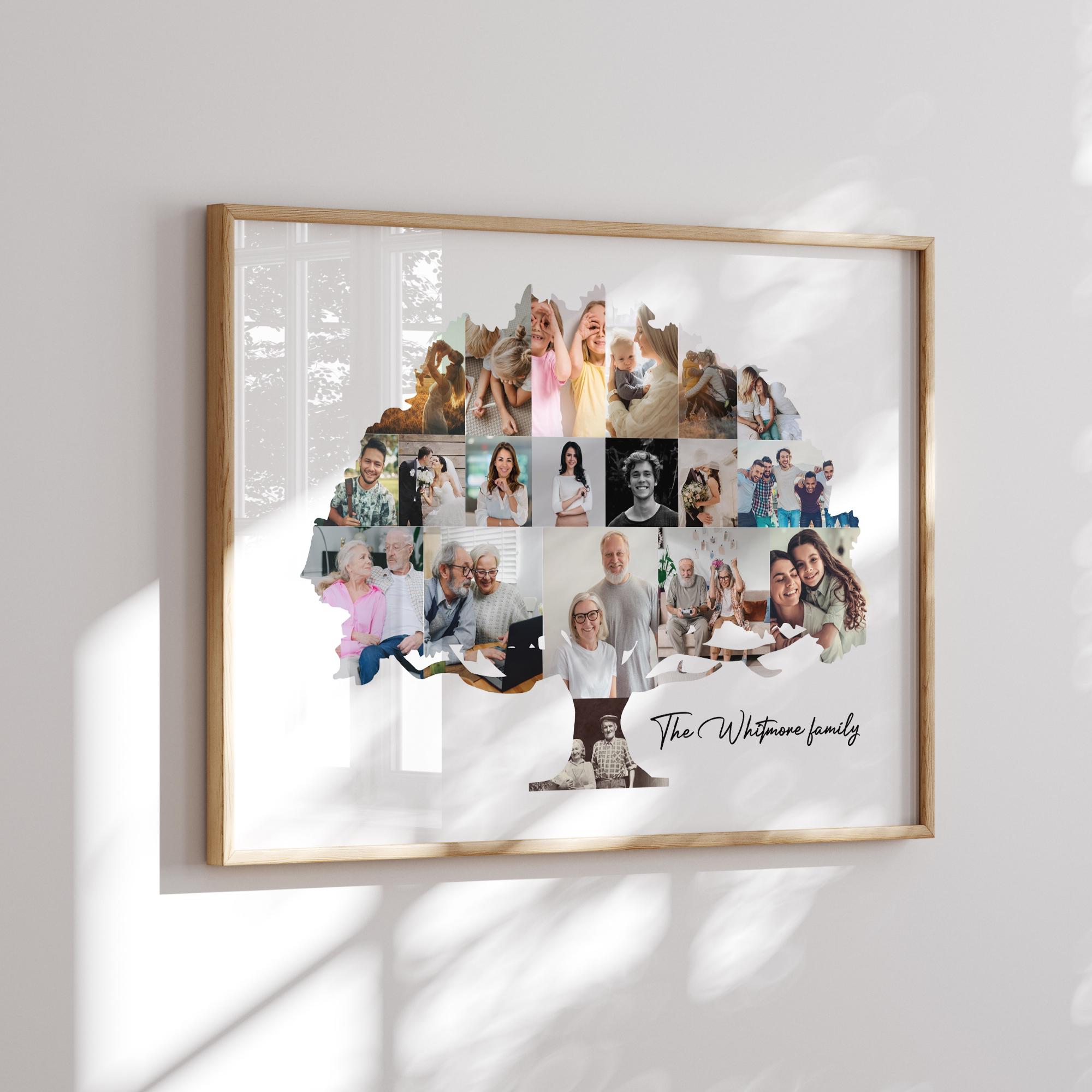 Family Tree Photo Collage Canva Template Custom Family Picture Collage ...