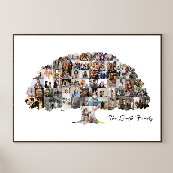 Family Tree Photo Collage Canva Template Family Photo Gift For Mom Family Tree  Collage Gift Family Reunion Gift Custom Family Tree Poster