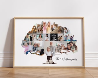 Family Tree Photo Collage Canva Template Custom Family Picture Collage Printable Family Reunion Gift Editable Family Tree Picture Collage