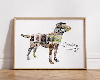 Pet Photo Collage Dog Photo Collage Template Dog Mom Gift Pet Loss Frame Labrador Photo Collage Custom Pet Memorial Gift Labrador Art Canva