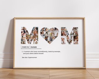 Mothers Day Photo Collage Canva Template Mother&#39;s Day Poster Printable Collage Photo Gift For Mom Custom Digital Mothers Day Picture Collage