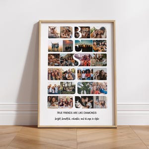 Bestie-Foto-Collage-Vorlage Canva Geschenke für Ihre beste Freundin Fotorahmen bester Freund-Bilderrahmen Geschenk für beste Freundin BFF Foto-Collage