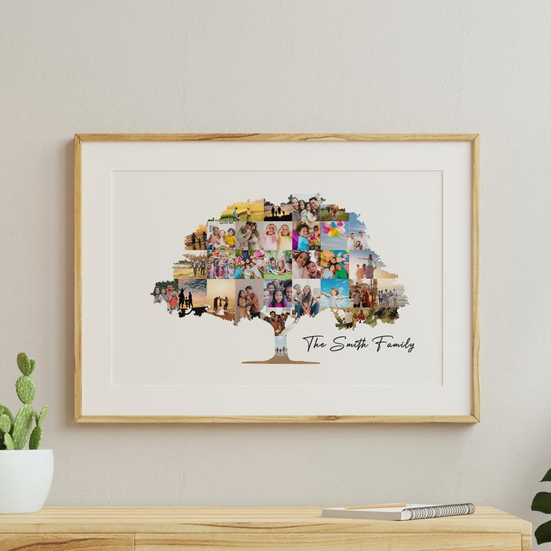 Family Tree Photo Collage Canva Template Family Reunion Gift Family ...