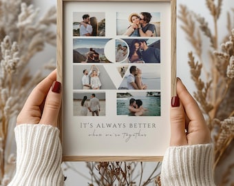 Love Photo Collage Canva Template Custom Couples Photo Collage Wedding Photo Collage Gift For Anniversary Photo Gift For Boyfriend