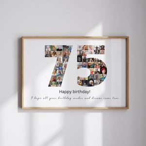 75th Birthday Photo Collage Template 75th Birthday Gift For Women 75 Years Old Gift For Her 75th Birthday Gift For Grandpa Birthday Collage