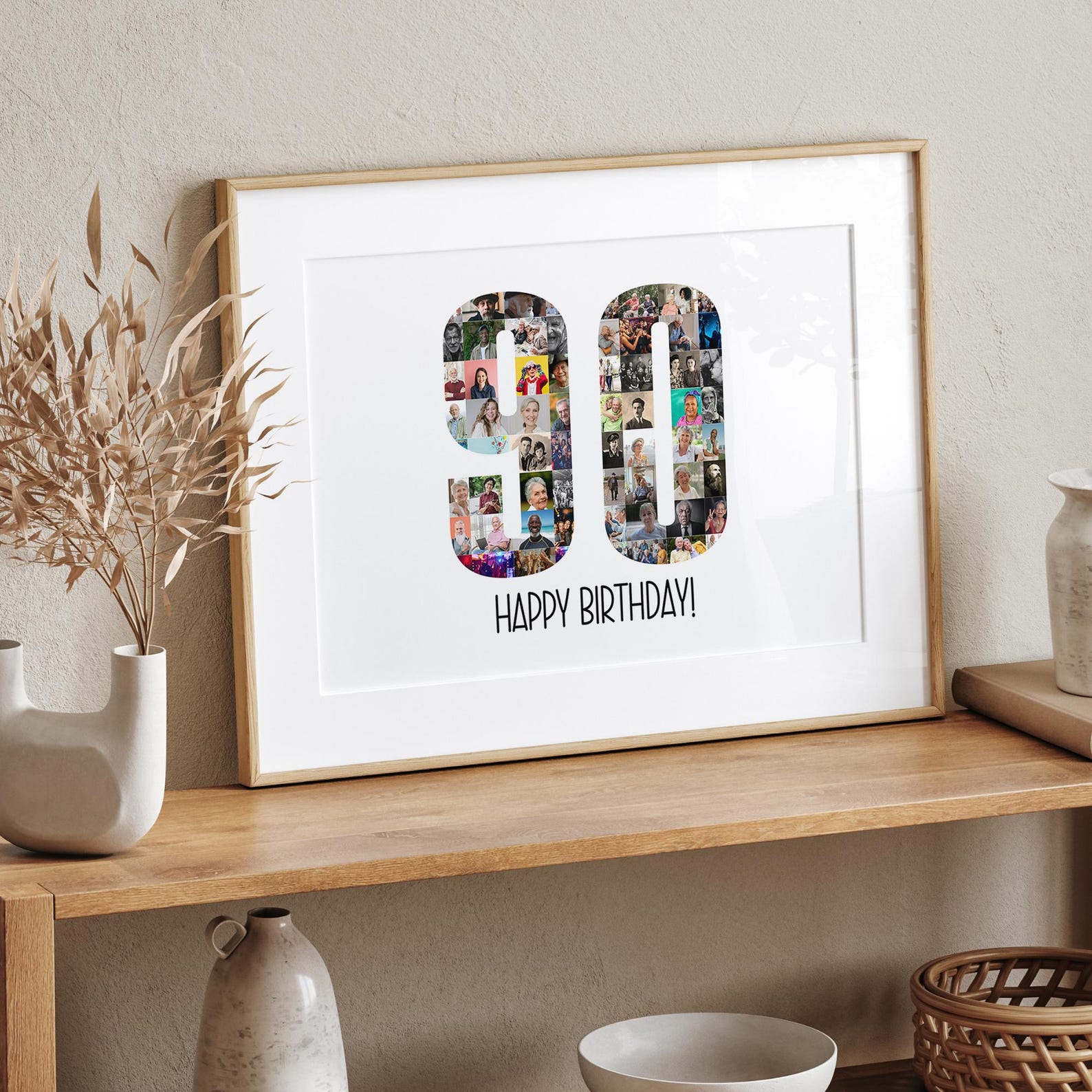 90th Birthday Photo Collage Template 90th Birthday Gift for Dad Gifts ...