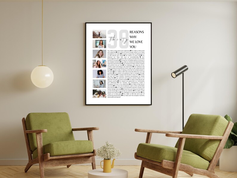 30th Birthday Photo Collage Canva Template 30 Reasons Why We Love You