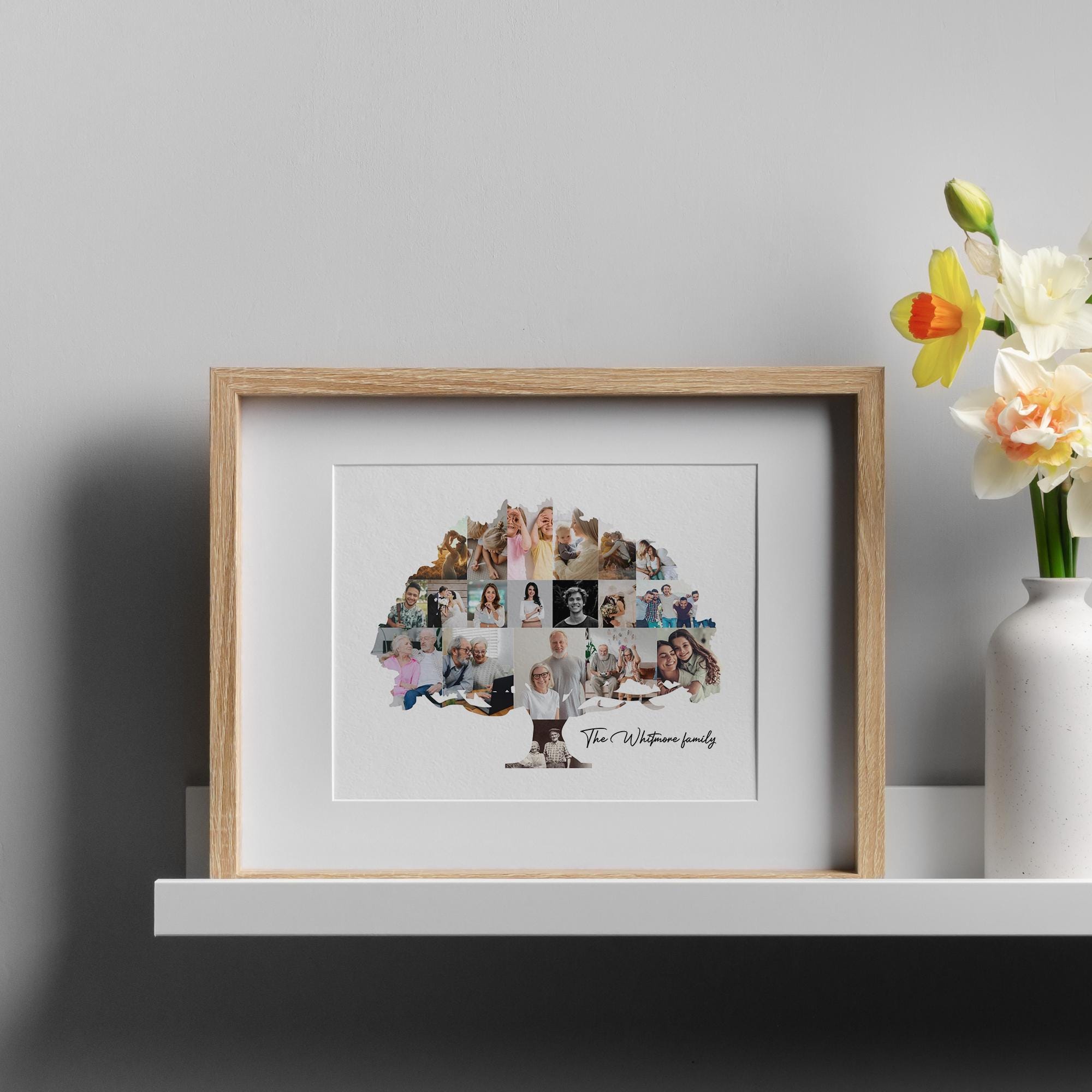 Family Tree Photo Collage Canva Template Custom Family Picture Collage ...