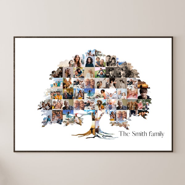 Custom Family Tree Photo Collage Template Family Reunion Tree Sentimental Gift Mom Gift First Time Mom And Dad Gift Sets Family Reunion gift