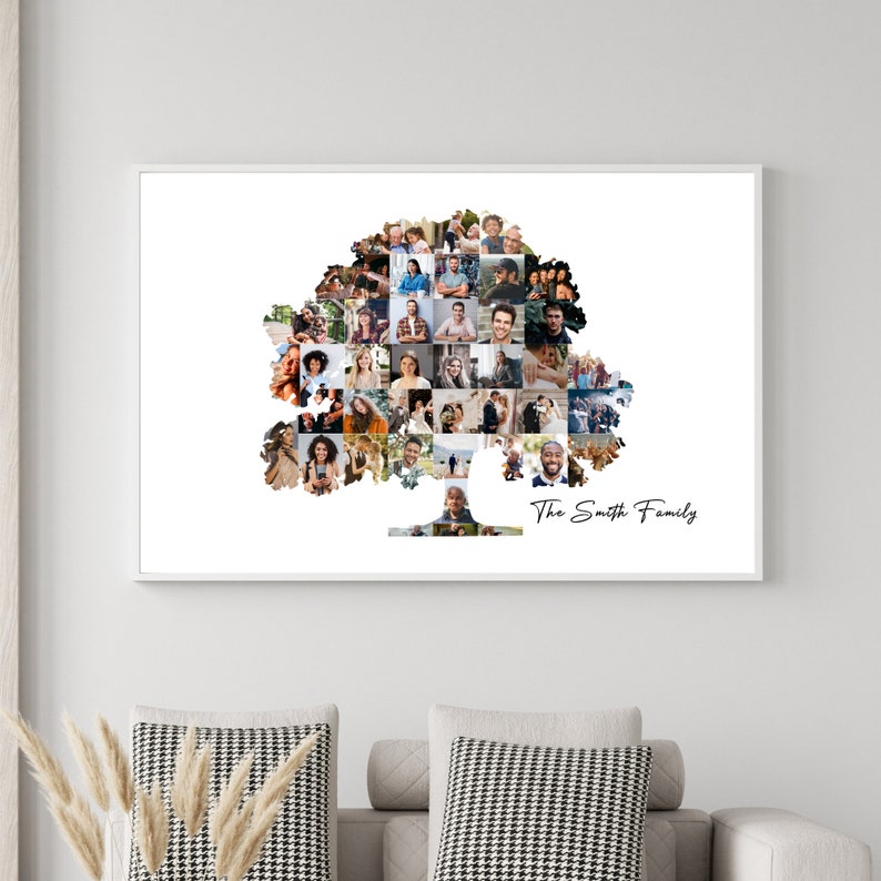 Custom Family Tree Photo Collage Template Family Reunion Tree - Etsy