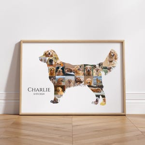 Custom Golden Retriever Photo Collage Printable Dog Picture Collage Dog Memorial Gift Pet Loss Memorial Sign Dog Remembrance Gift For Pet