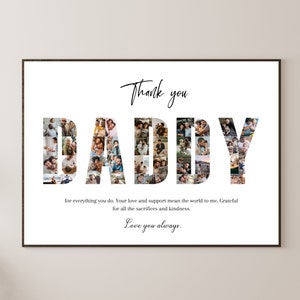 Collage de fotos personalizado del día del padre Plantilla Canva Collage de imágenes de papá Regalo personalizado del día del padre de niños a papá Collage de fotos editable