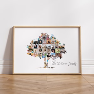 Family Tree Collage Family Tree Photo Collage Template Family Photo Collage Family Tree Gift Frame Family Reunion Gift Family Tree Poster